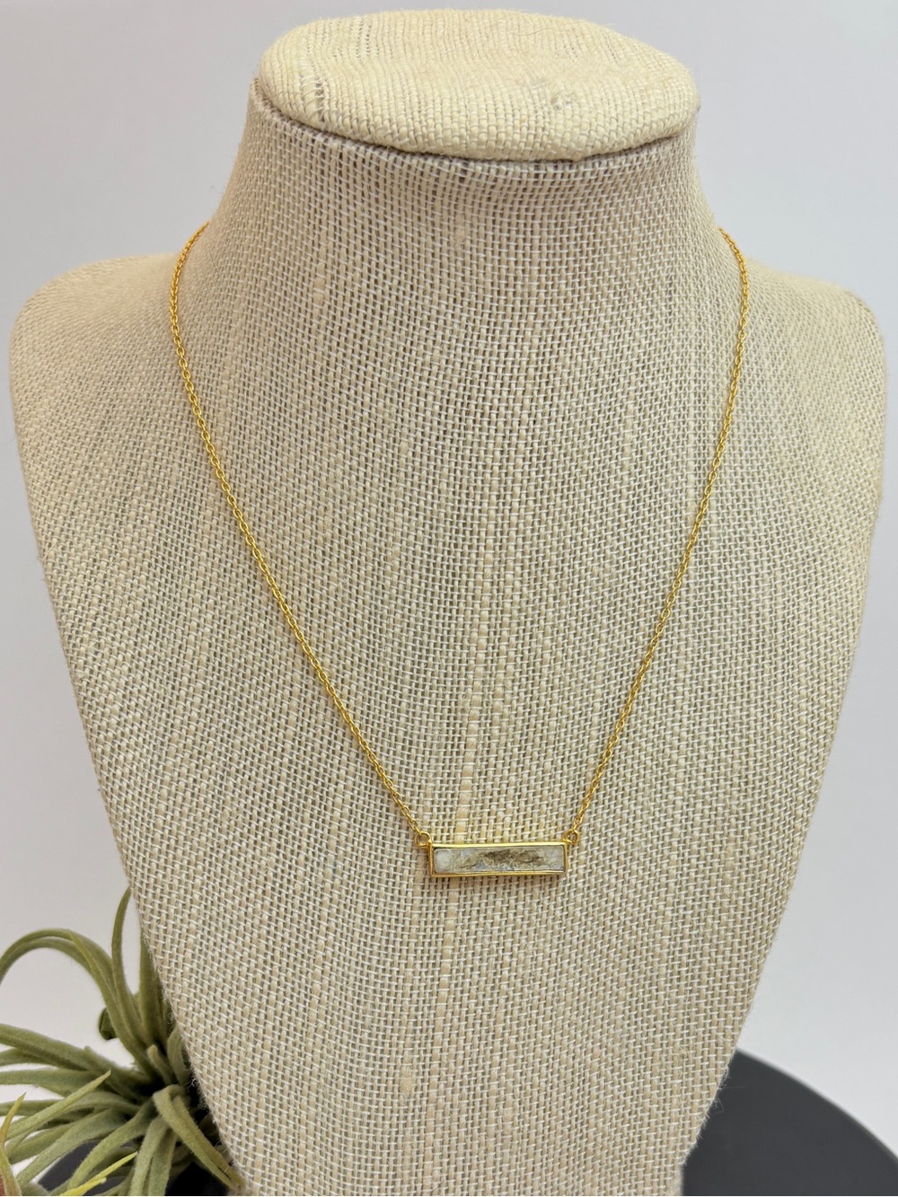 Beautiful Boho Stone Bar Gold-Plated Sterling Silver Pura Vida Necklace
